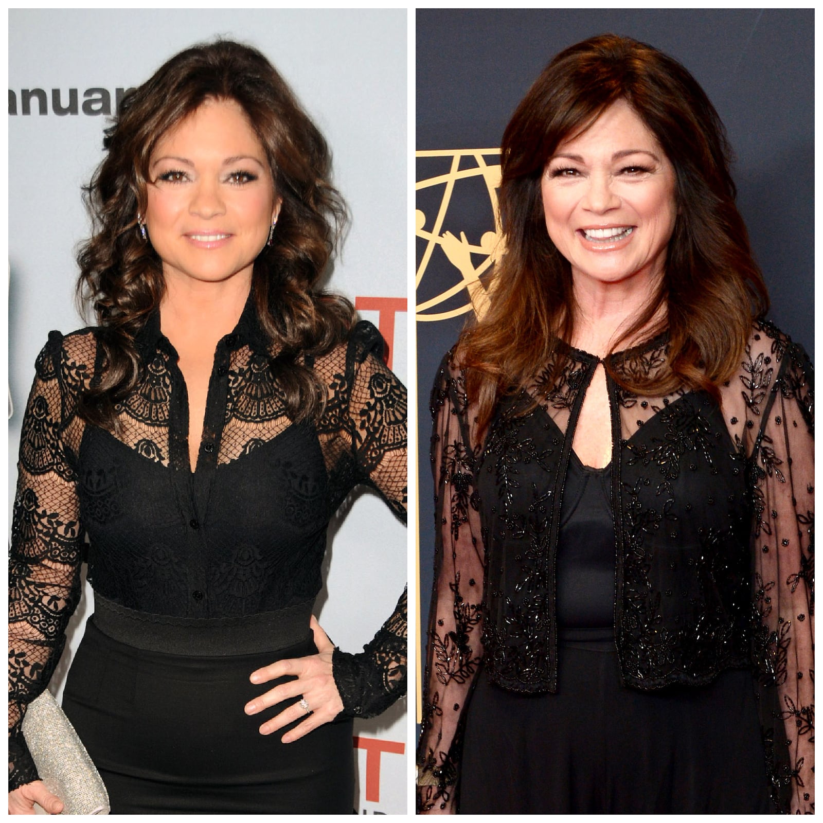 Actress Valerie Bertinelli in 2011 and 2024.