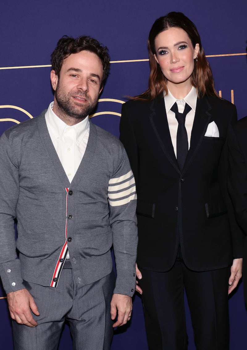 Taylor Goldsmith and Mandy Moore attend an event at NBCU FYC House on May 25, 2022, in Los Angeles, California.