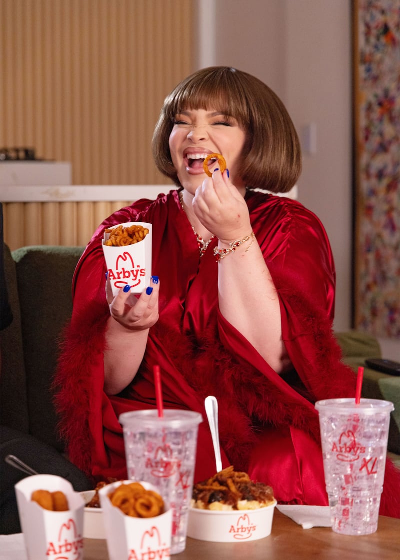 Trisha Paytas became known for her ”mukbang” videos, in which she would eat large portions of food. Pictured here in May 2026 in Los Angeles.