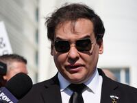 WEST ISLIP, NEW YORK - AUGUST 19: Former U.S. Rep. George Santos gives a statement after a court hearing on August 19, 2024 in West Islip, New York. Santos pleaded guilty to wire fraud and aggravated identity theft weeks before his federal trial was set to begin. His sentencing has been scheduled for February 7, and he faces more than six years in prison under federal sentencing guidelines. Santos owes at least $370,000 in restitution. He was expelled from Congress in 2023, becoming the sixth member in the chamber’s history to be ousted by colleagues. (Photo by Michael M. Santiago/Getty Images)