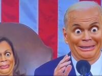 Trump applies Snapchat filters to troll Joe Biden during his State of the Union address.