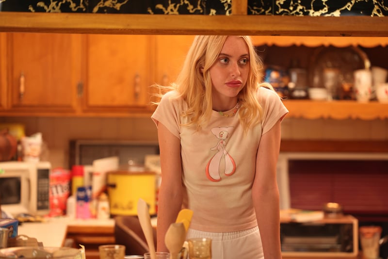 Chloe Cherry poses for a scene in Euphoria, Season 2, Episode 7.