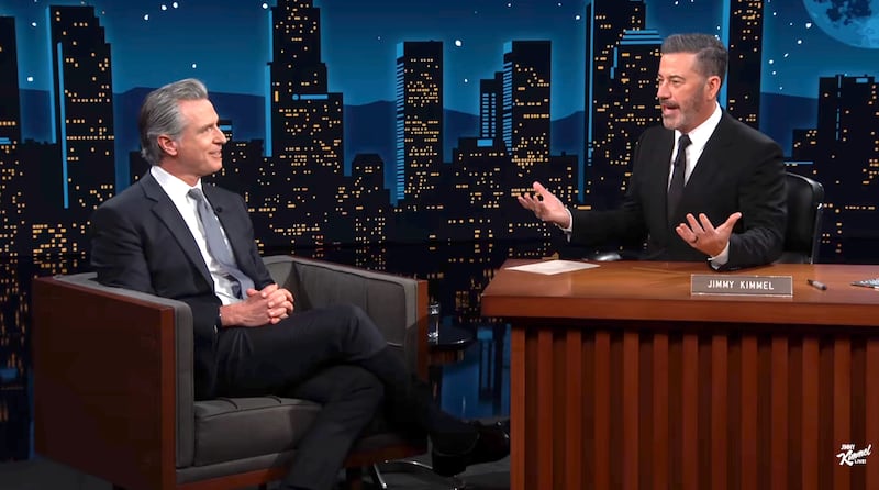 Jimmy Kimmel asked Newsom whether Trump ever commented on his body.
