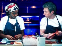 Ayo Edebiri as Sydney Adamu, Jeremy Allen White as Carmen "Carmy" Berzatto.