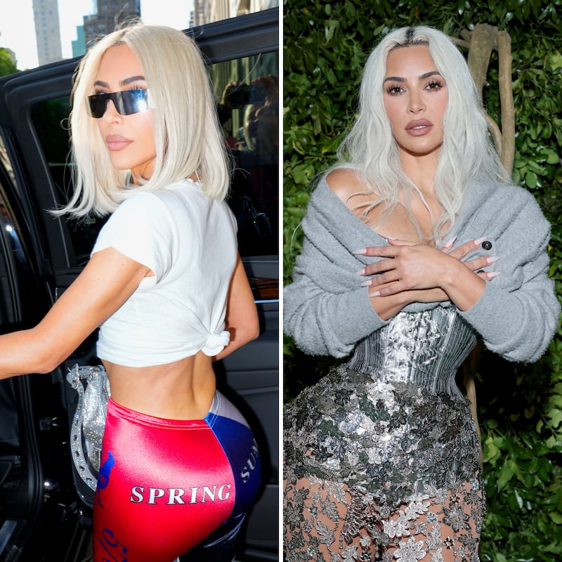 Kim Kardashian in 2022 and at the 2024 Met Gala.
