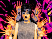 A photo illustration of Julia Garner in Apartment 7A