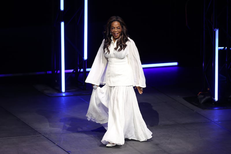 Oprah Winfrey said the 1986 event made her prioritize comfortable outfits. Pictured here in Australia during her 2025 "In Conversation" tour.