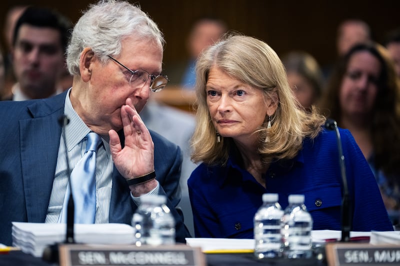 Sen. Mitch McConnell and Sen. Lisa Murkowski, pictured July 10, were among the senators to sign the letter to Vought.