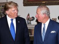 LONDON, ENGLAND - DECEMBER 03: US President Donald Trump and Prince Charles, Prince of Wales attend Tea at Clarence House with First lady Melania Trump and Camilla, Duchess of Cornwall on December 03, 2019 in London, England. President Trump is in the UK to attend the NATO Leaders Summit, marking the 70th anniversary of the organisation. (Photo by Chris Jackson - WPA Pool/Getty Images)