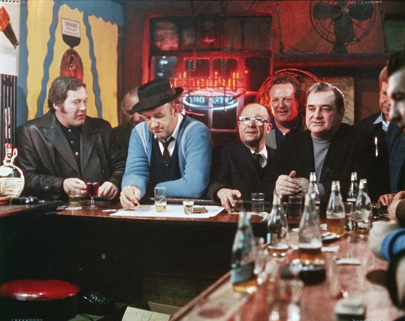 Gene Hackman, second from left, in a scene from The French Connection.