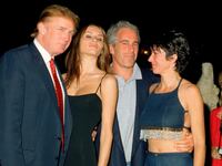 Donald Trump, Melania, Ghislaine Maxwell and Jeffrey Epstein pose together at Mar-a-Lago