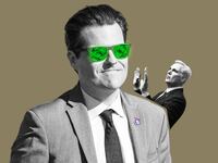 A photo illustration of congressman Matt Gaetz and former House Speaker Kevin McCarthy.