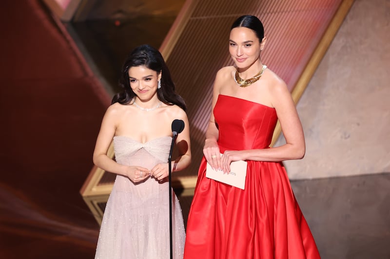 Rachel Zegler, Gal Gadot at the 97th Oscars held at the Dolby Theatre on March 2, 2025 in Hollywood, California. (Photo by Rich Polk/Penske Media via Getty Images)