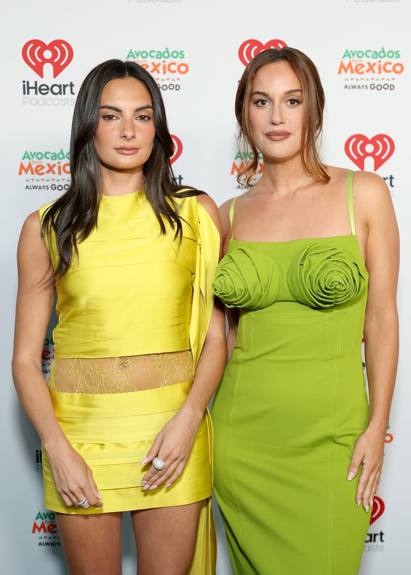 Paige DeSorbo and Hannah Berner co-host the popular podcast “Giggly Squad.” Pictured here at the 2026 iHeartPodcast Awards in Austin in March 2026.