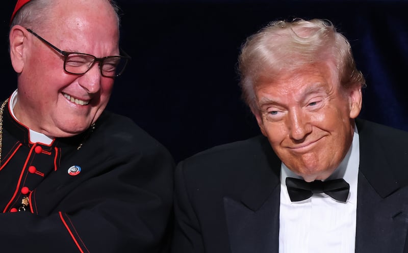 Timothy Dolan and Donald Trump.