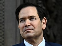 Secretary of State Marco Rubio looks on upon his arrival at the Quai d'Orsay, France's Minister of Foreign Affairs before a bilateral meeting with his French counterpart in Paris on April 17, 2025.