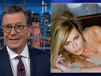 Stephen Colbert and Melania Trump.