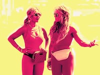 A photo composite of Tamra Judge and Jennifer Pedranti on RHOC.
