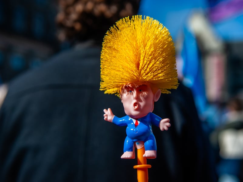 People gather at Dam Square in Amsterdam, Netherlands, on March 21, 2023, to call for diversity and solidarity and to stand against racism and discrimination, marking the International Day for the Elimination of Racial Discrimination. (Photo by Romy Arroyo Fernandez/NurPhoto via Getty Images)