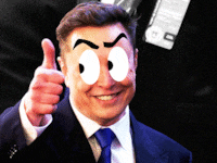 Elon Musk with eyes going back and forth