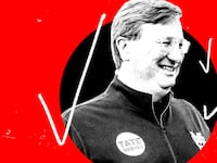 A photo illustration of Tate Reeves with check marks around him
