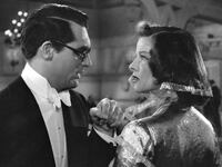 Cary Grant and Katharine Hepburn in Bringing Up Baby (1938).
