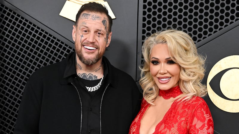 Jelly Roll and Bunnie Xo at the Grammy Awards in February 2026.