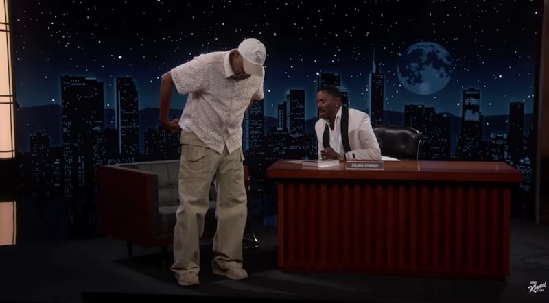 Hall stood up to show off what he called "death pants" that his son helped pick out.