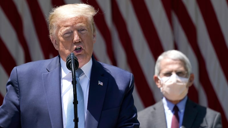 Donald Trump and Dr. Anthony Fauci in 2020