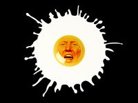 A photo illustration of Donald Trump as an egg yolk.
