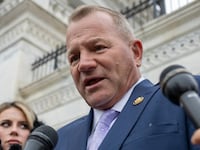 US Representative Troy Nehls, Republican of Texas, speaks to reporters following a House vote on the "Epstein Files Transparency Act" at the US Capitol in Washington, DC on November 18, 2025. US lawmakers voted overwhelmingly on Tuesday for releasing government files on convicted sex offender Jeffrey Epstein, after President Donald Trump dropped his opposition to opening the books on a scandal that has roiled politics, law enforcement and the country's elite. (Photo by DANIEL HEUER / AFP)