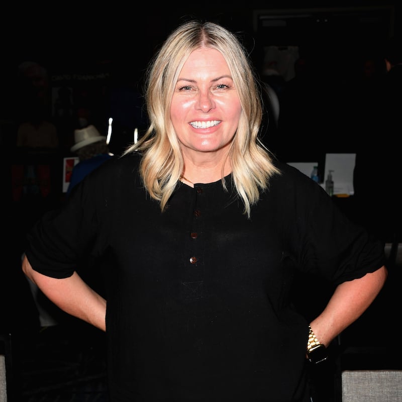 Nicole Eggert attends The Hollywood Show held at Los Angeles Marriott Burbank Airport on April 16, 2022 in Burbank, California.