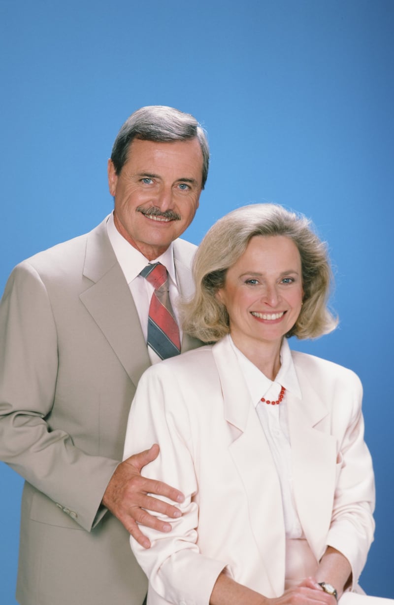 William Daniels and Bonnie Bartlett played a married couple on the hit medical drama "St. Elsewhere." They both won two Emmys for their performances on the show. Pictured here as Dr. Mark Craig and Ellen Craig in 1986.