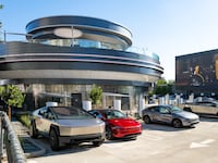 HOLLYWOOD, CA - JULY 11: General view of Elon Musk's new Tesla Diner & Drive-In, which is undergoing testing with an opening date expected by the end of summer on July 11, 2025 in Hollywood, California. (Photo by AaronP/Bauer-Griffin/GC Images)
