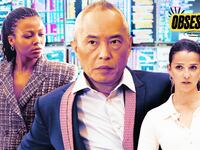 A photo illustration of Ken Leung in center with My'hala and Marisa Abela in Industry.