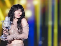 Sweden Entry Loreen wins The Eurovision Song Contest 2023 on stage at the Grand Final at the M&S Bank Arena on May 13, 2023 in Liverpool, England.