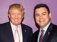 A photo of Florida GOP Chair Christian Ziegler posing with former President Donald Trump.