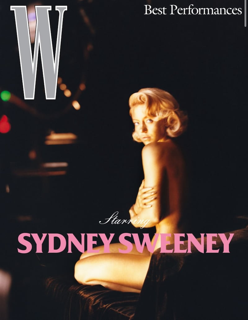 Sydney Sweeney on the cover of W Magazine.