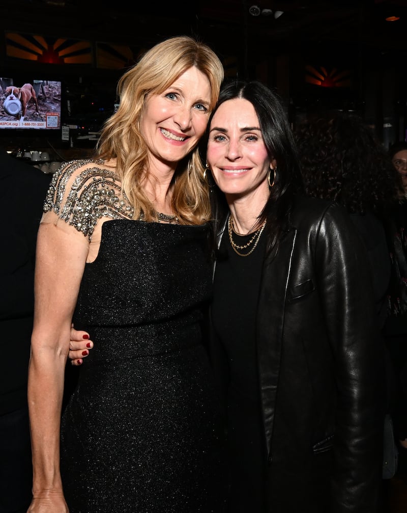 Laura Dern and Courteney Cox at the "Is This Thing On" world premiere afterparty during the 63rd annual New York Film Festival in 2025.