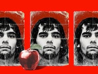 Photo Illustration of Gage Ashley and an apple