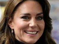 Britain's Catherine, Princess of Wales, reacts as she visits Sebby's Corner in north London, Britain November 24, 2023.
