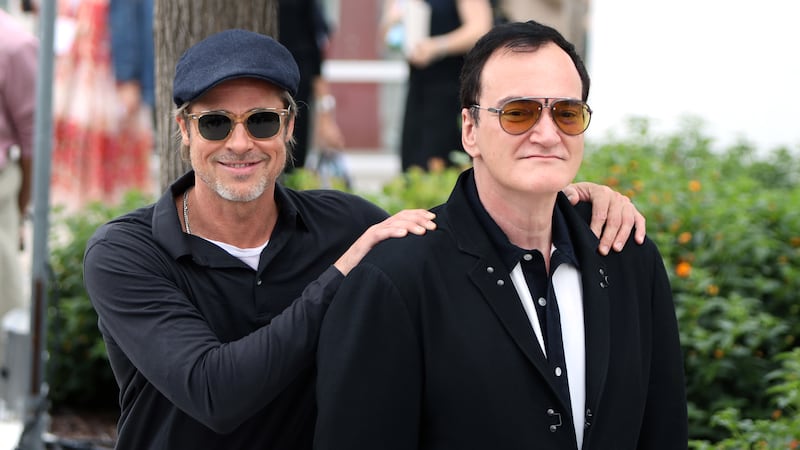 Director Quentin Tarantino and Brad Pitt