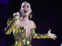 Katy Perry performing at King Charles' Coronation Concert in 2023.
