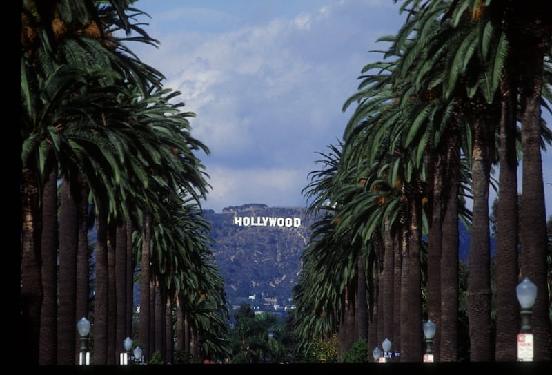 The Hollywood Sign on Mount Lee, overlooking Hollywood, Los Angeles, 29th October 1993