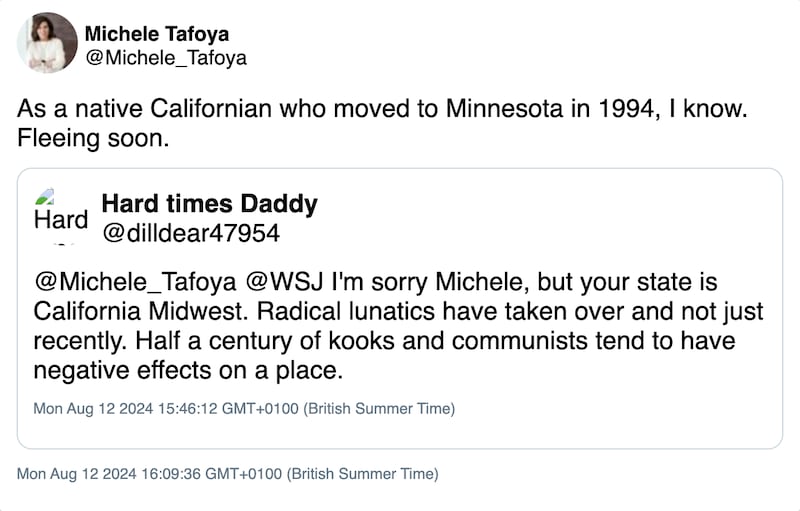 Michele Tafoya/X/Wayback Machine