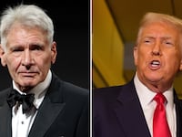 Harrison Ford (left) and President Donald Trump (right)