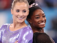 MyKayla Skinner and Simone Biles at the 2020 Tokyo Olympic Games.