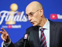 NBA Commissioner Adam Silver speaks at a press conference in 2022.