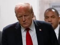 Donald Trump appears disheveled upon returning from a break during his New York hush money trial’s closing arguments.