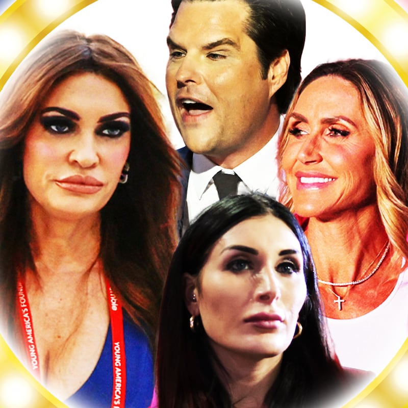 Laura Loomer, Kimberly Guilfoyle, Lara Trump, and Matt Gaetz illustration